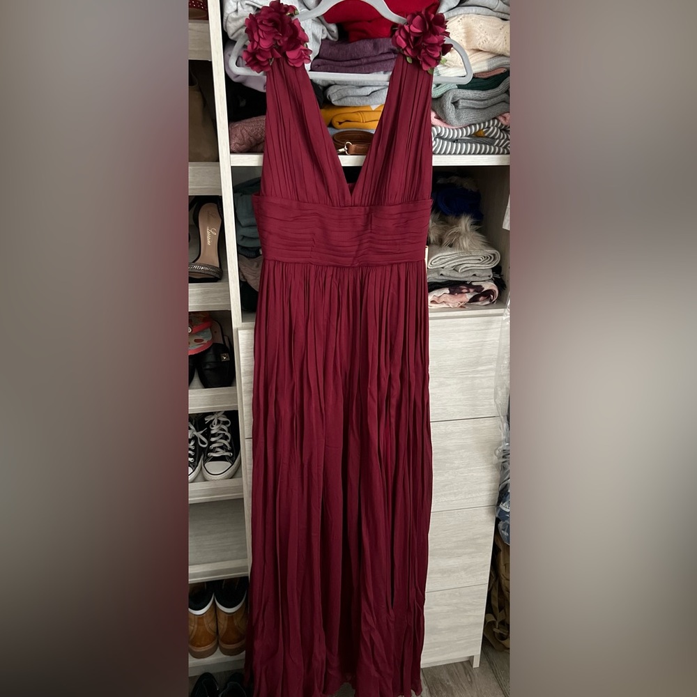 Long evening dress , wine color, size medium